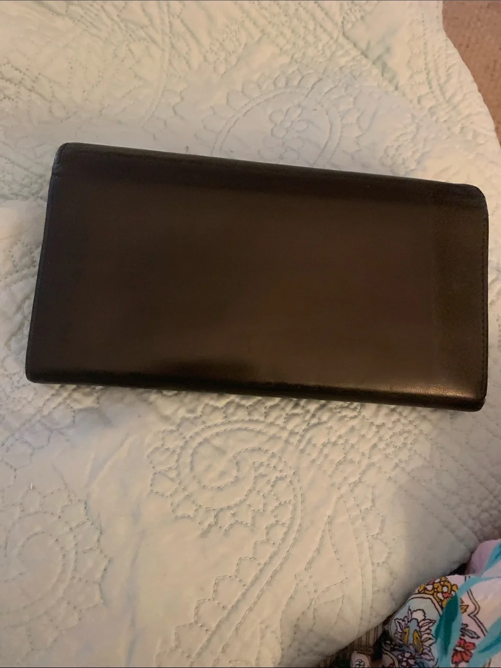 CHANEL Black Leather CC Logo Long Wallet